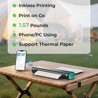 Phomemo Portable Printers Wireless for Travel, M08F Thermal Bluetooth Printer Support for 8.5"x11" US Letter, Small Inkless Printer Compatible with iOS, Android, Laptop for Car, Office, Home